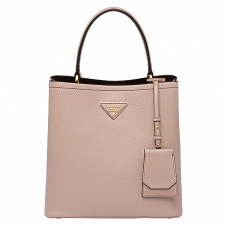 Prada Nude Saffiano North South Double Medium Bag