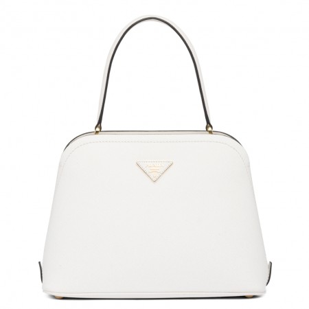 Prada Matinee Mini Bag In White Saffiano Leather