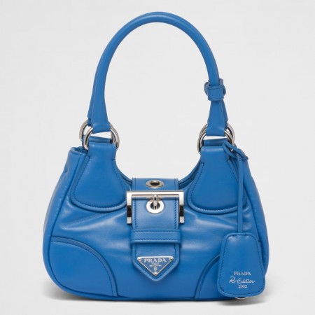 Prada Moon Bag in Blue Padded Nappa Leather