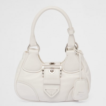 Prada Moon Bag in White Padded Nappa Leather