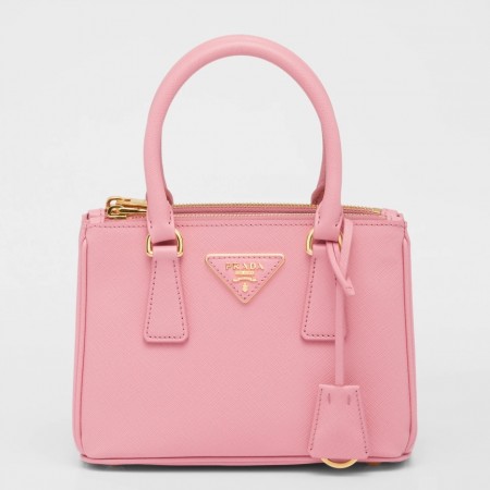 Prada Mini Galleria Bag In Pink Saffiano Leather