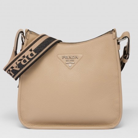 Prada Hobo Bag in Sand Grained Leather