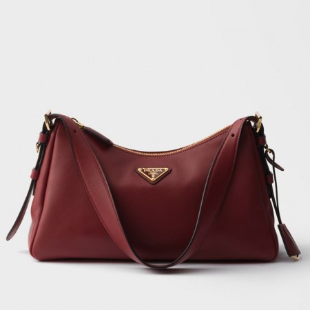 Prada Aimee Medium Shoulder Bag in Bordeaux Leather