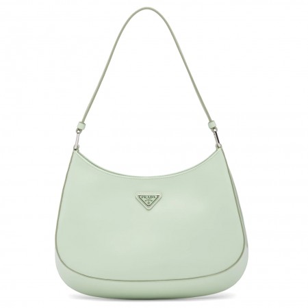 Prada Cleo Small Shoulder Bag In Aqua Brushed Leather