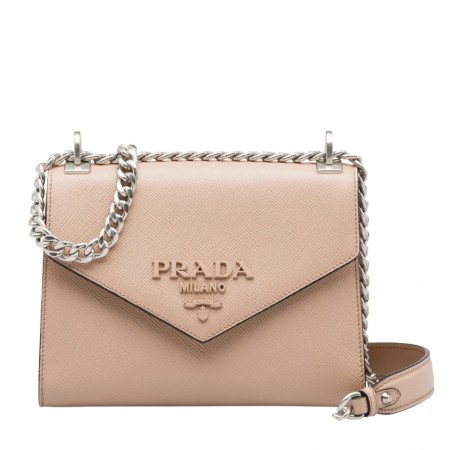 Prada Monochrome Flap Bag In Powder Pink Saffiano Leather