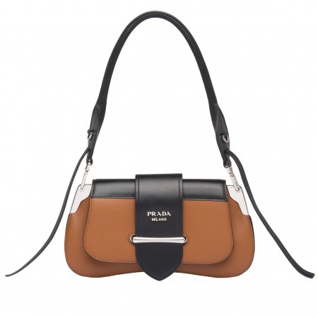 Prada Sidonie Shoulder Bag In Brown/Black Leather