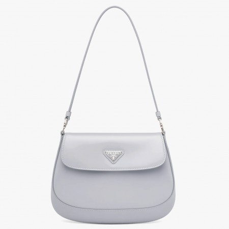 Prada Cleo Flap Bag In Cornflower Blue Brushed Leather