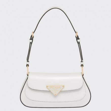 Prada Shoulder Bag in White Brushed Calfskin