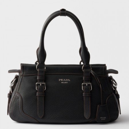 Prada Large Tote Bag in Black Buckskin