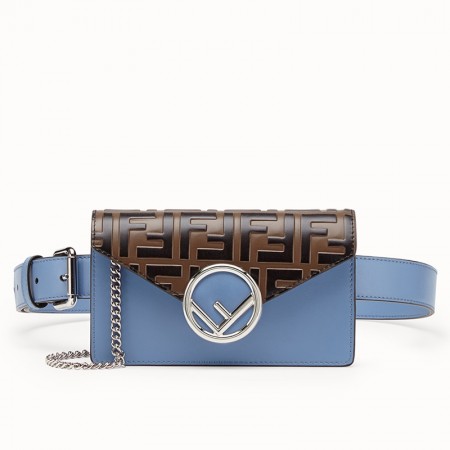 Fendi Blue Kan I F Belt Bag With FF Motif