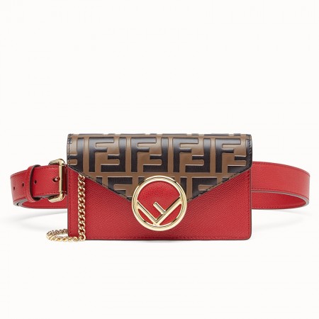 Fendi Red Kan I F Belt Bag With FF Motif