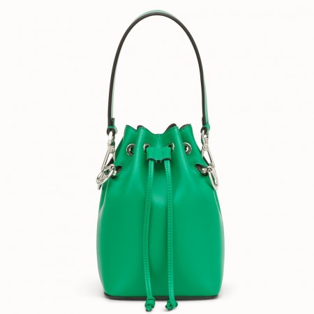 Fendi Mon Tresor Mini Bucket Bag In Green Calfskin