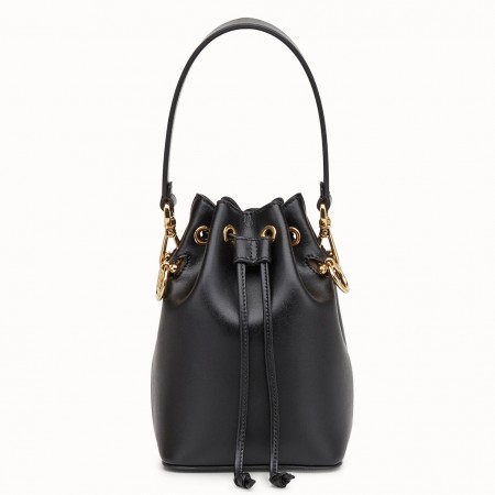 Fendi Mon Tresor Mini Bucket Bag In Black Calfskin