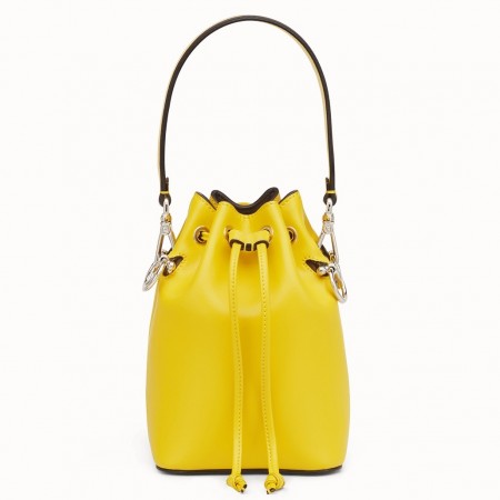 Fendi Mon Tresor Mini Bucket Bag In Yellow Calfskin