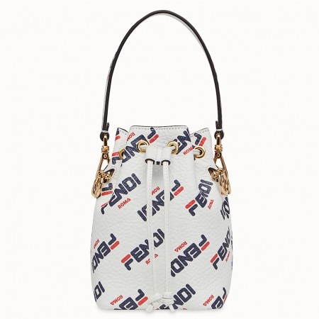 Fendi White Mon Tresor Mini Bucket Printed Bag