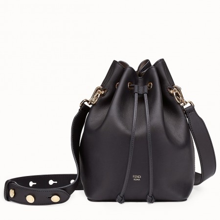 Fendi Small Mon Tresor Bucket Bag In Black Calfskin