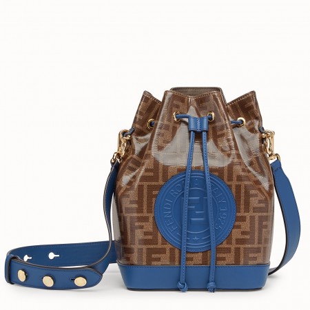 Fendi Small Mon Tresor Bucket Fabric Blue Bag