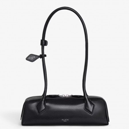 Alaia Le Teckel Small Shoulder Bag in Black Goatskin