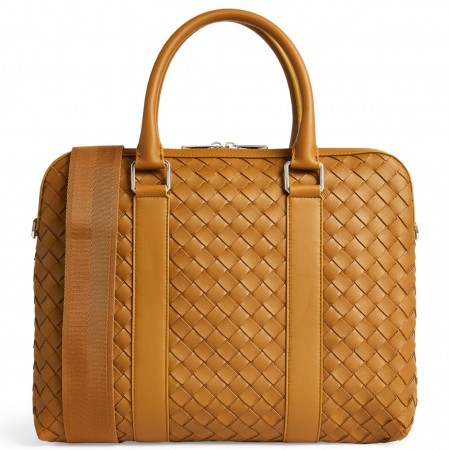 Bottega Veneta Large Briefcase In Brown Intrecciato Calfskin