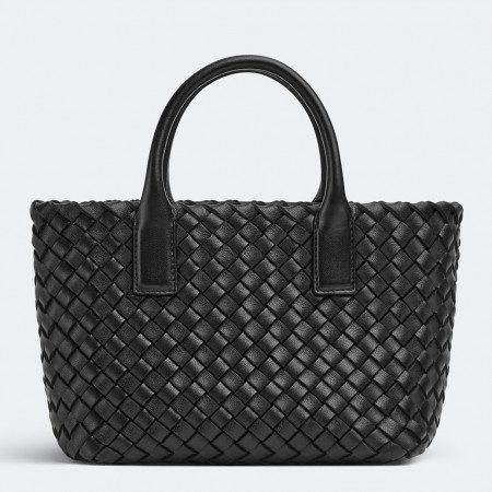 Bottega Veneta Mini Cabat Bag In Black Intrecciato Lambskin