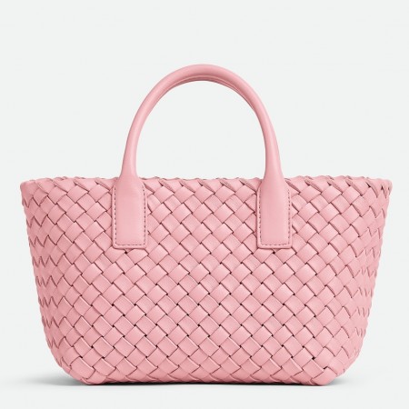 Bottega Veneta Mini Cabat Bag In Ribbon Intrecciato Lambskin