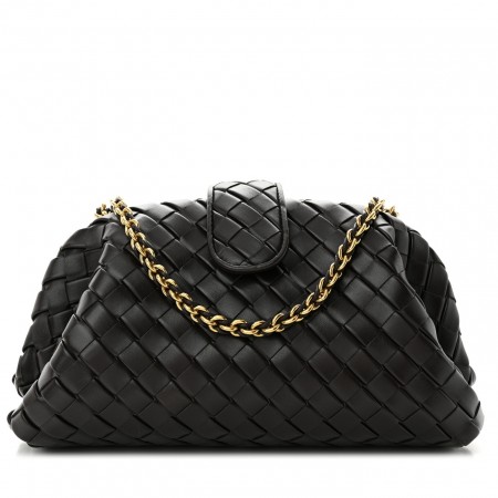 Bottega Veneta Small Lauren 1980 Bag in Black Intrecciato Lambskin