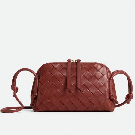Bottega Veneta Concert Pouch in Red Intrecciato Lambskin