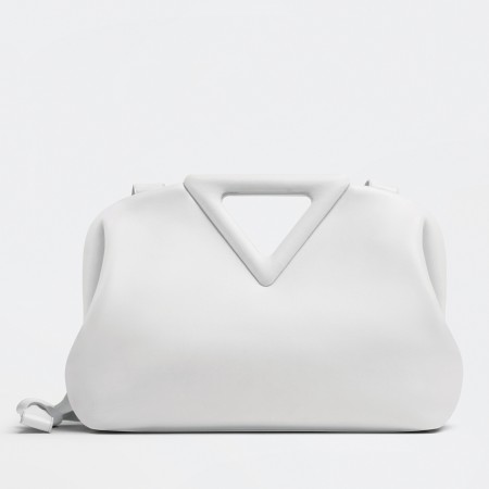 Bottega Veneta Medium Point Top Handle Bag In White Leather