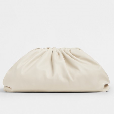 Bottega Veneta The Pouch Clutch In White Calfskin