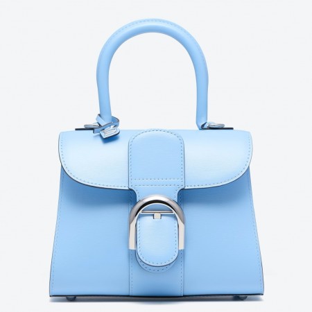 Delvaux Brillant Mini Bag in Azure Box Calf Leather