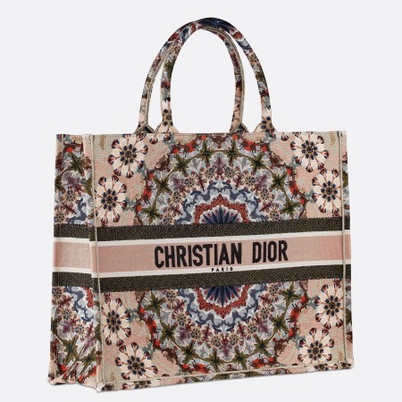 Dior Book Tote Bag In Pink KaleiDiorscopic Canvas