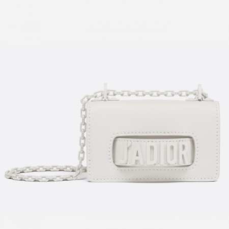 Dior Mini J'Adior Bag In White Ultra Matte Calfskin