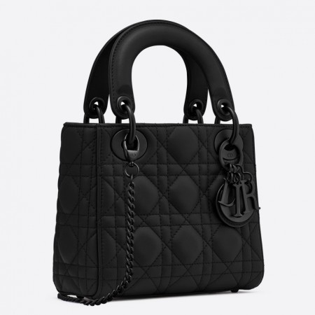 Dior Mini Lady Dior Bag In Black Ultra Matte Calfskin