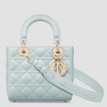 Dior Small Lady Dior My ABCDior Bag in Placid Blue Lambskin