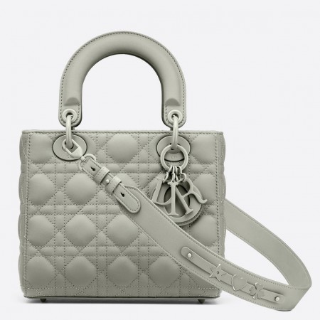 Dior Lady Dior My ABCDior Bag In Gray Ultramatte Calfskin