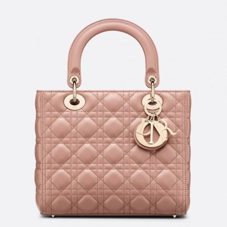 Dior Medium Lady Dior Bag In Blush Cannage Lambskin
