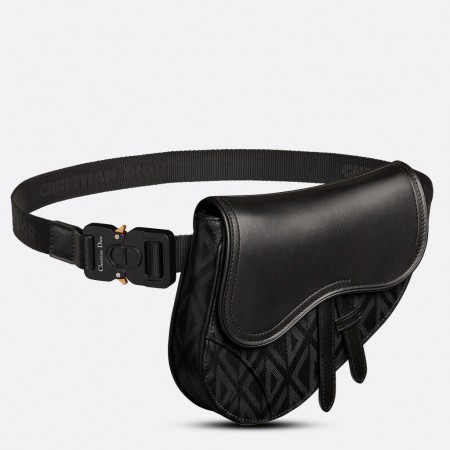 Dior Men's Mini Saddle Bag In Black CD Diamond Canvas