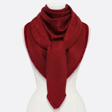 Christian Dior Bordeaux Cannage Shawl 140 cm