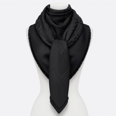 Christian Dior Black Cannage Shawl 140 cm