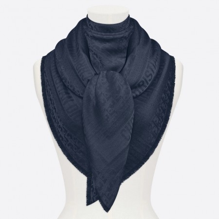 Dior Navy Blue Oblique Shawl 140 CM