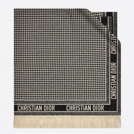 Dior 30 Montaigne Blanket In Houndstooth Cashmere and Wool