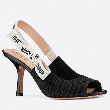 Dior J'Adior Heeled Sandals In Black Technical Fabric 