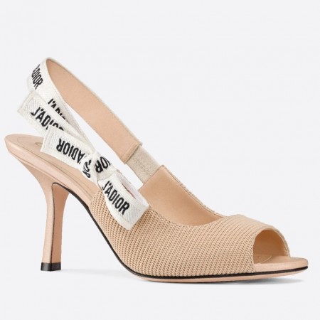 Dior J'Adior Heeled Sandals In NudeTechnical Fabric 