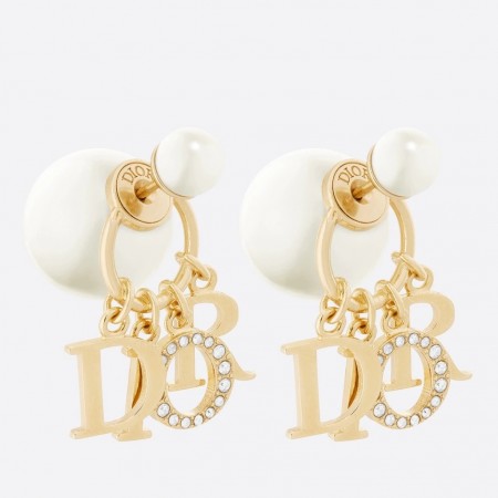 Dior Tribales Earrings In Gold Metal Pearls and Crystals