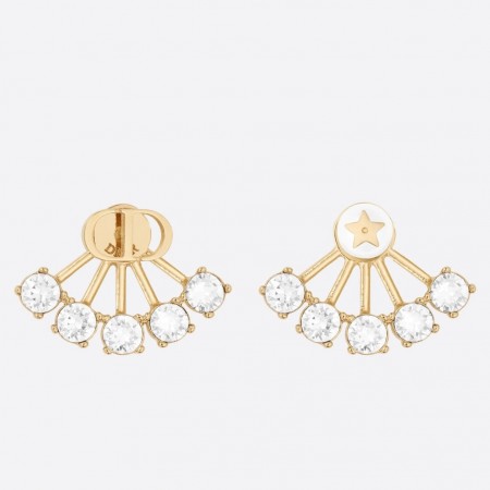 Dior Petit CD Earrings In Gold Metal Crystals and Pearl