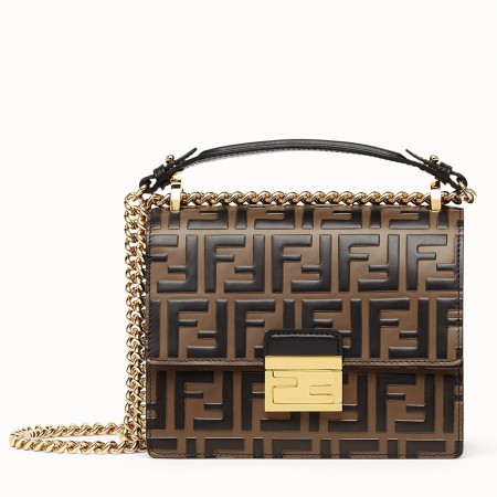 Fendi Small Kan U Bag In Calfskin Embossed With FF