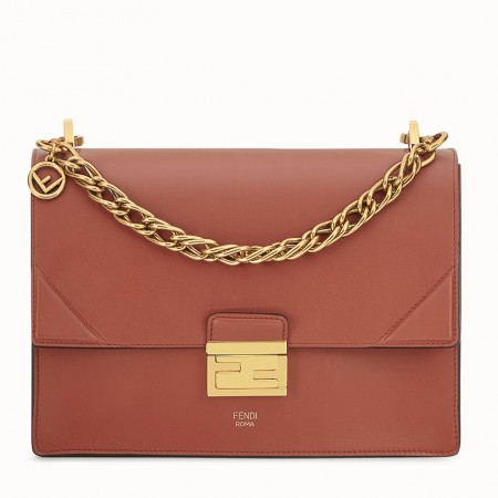 Fendi Kan U Bag In Brick Red Calfskin