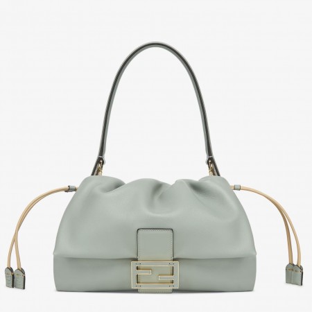 Fendi Mamma Baguette Medium Bag in Matcha Green Nappa Leather