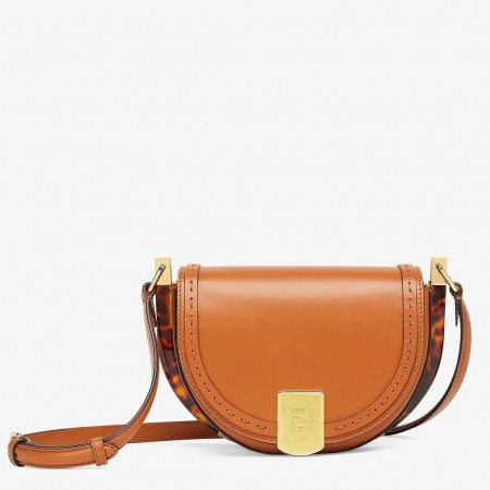 Fendi Moonlight Saddle Bag In Brown Calfskin