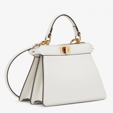 Fendi Peekaboo ISeeU Petite Bag In White Nappa Leather